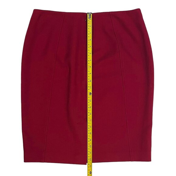 Rich Ruby Red Pencil Skirt — Lined Winter Workwear Essential, Size 10 - Picture 12 of 12